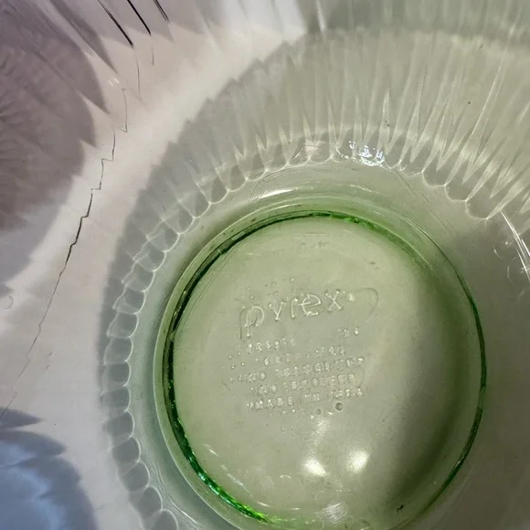 Vintage Pyrex Ribbed Glass Nesting Bowl Set (3) - Blue, Green, Purple - Picture 5 of 6